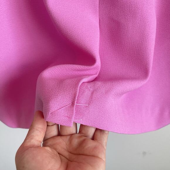 CeCe Plus Size 3X Ruched Sleeve One Button Blazer Jacket Pink Preppy Business - Picture 9 of 15